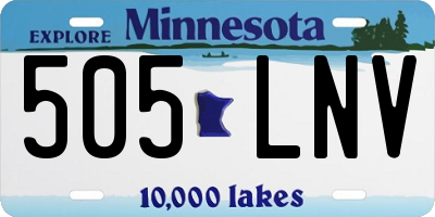 MN license plate 505LNV