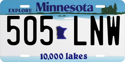 MN license plate 505LNW