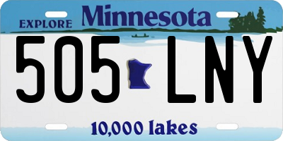 MN license plate 505LNY
