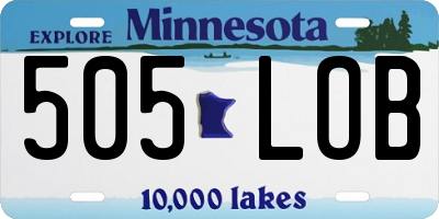 MN license plate 505LOB
