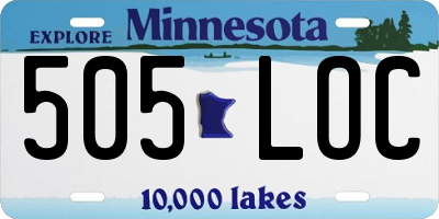 MN license plate 505LOC