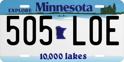 MN license plate 505LOE