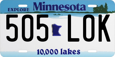 MN license plate 505LOK