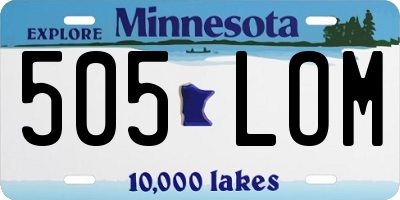 MN license plate 505LOM