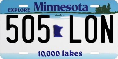 MN license plate 505LON
