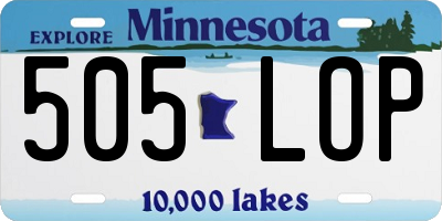MN license plate 505LOP