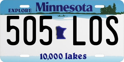 MN license plate 505LOS