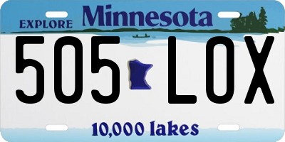 MN license plate 505LOX
