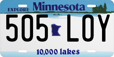 MN license plate 505LOY