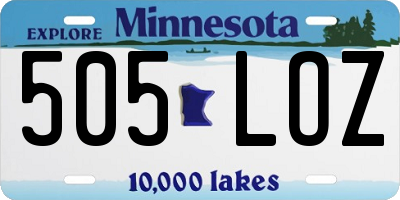 MN license plate 505LOZ