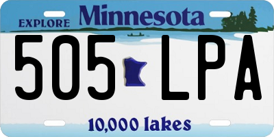 MN license plate 505LPA
