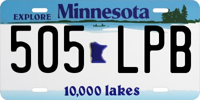 MN license plate 505LPB