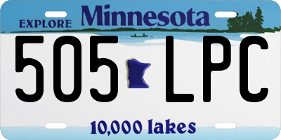 MN license plate 505LPC