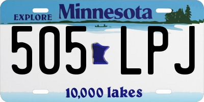 MN license plate 505LPJ