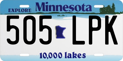 MN license plate 505LPK