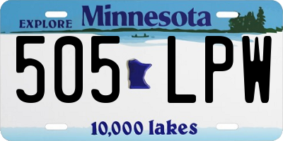 MN license plate 505LPW