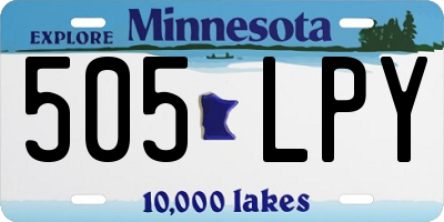 MN license plate 505LPY