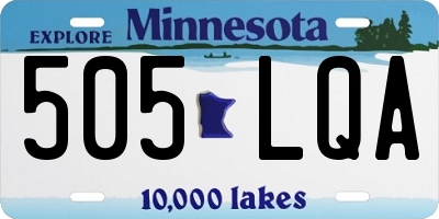 MN license plate 505LQA