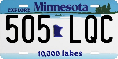 MN license plate 505LQC