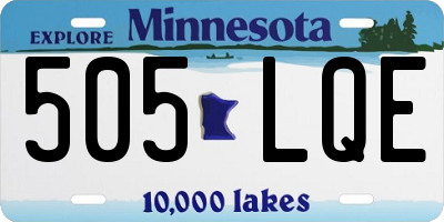 MN license plate 505LQE