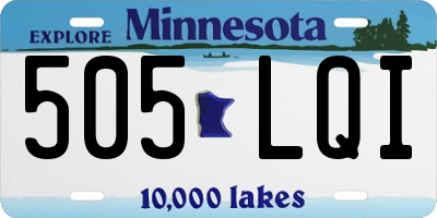 MN license plate 505LQI