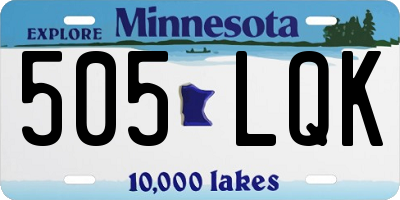 MN license plate 505LQK