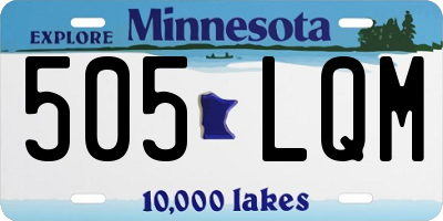 MN license plate 505LQM