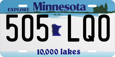 MN license plate 505LQO