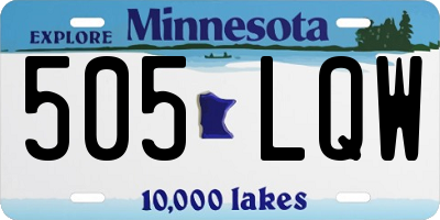 MN license plate 505LQW