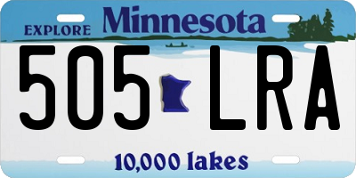 MN license plate 505LRA