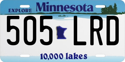 MN license plate 505LRD