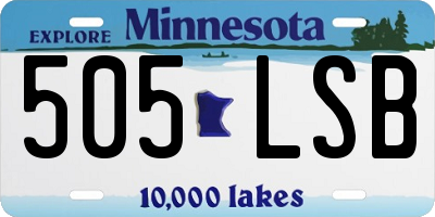 MN license plate 505LSB
