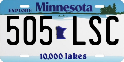MN license plate 505LSC
