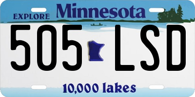 MN license plate 505LSD