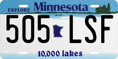 MN license plate 505LSF