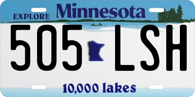 MN license plate 505LSH