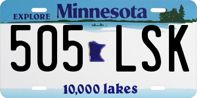 MN license plate 505LSK