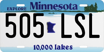 MN license plate 505LSL
