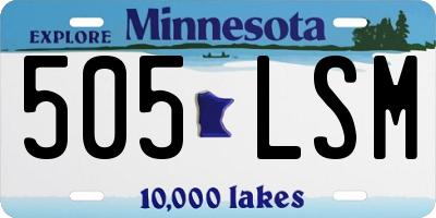 MN license plate 505LSM