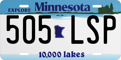MN license plate 505LSP