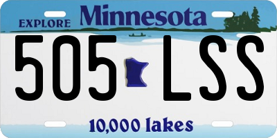 MN license plate 505LSS