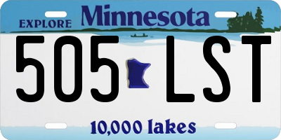 MN license plate 505LST