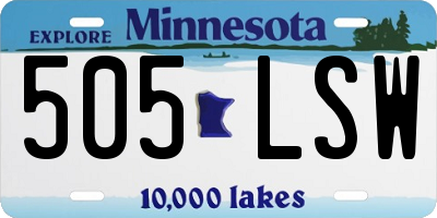 MN license plate 505LSW