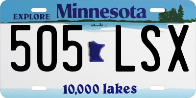 MN license plate 505LSX