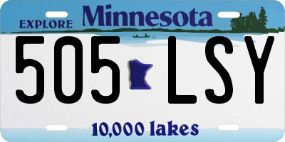MN license plate 505LSY