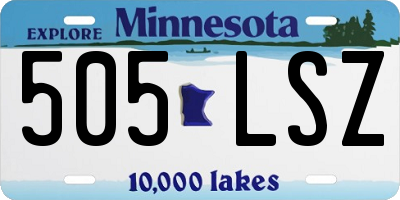 MN license plate 505LSZ