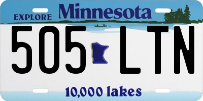 MN license plate 505LTN