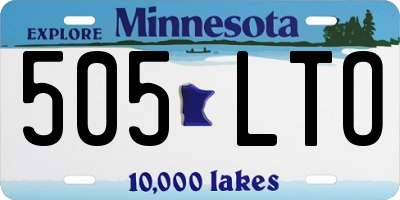 MN license plate 505LTO