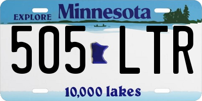 MN license plate 505LTR