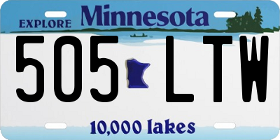 MN license plate 505LTW